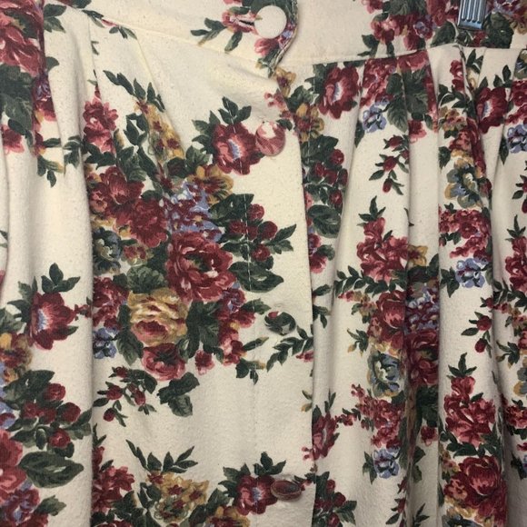 90s Vintage Petite Cotton Button up Floral Skirt, size M - Picture 3 of 8